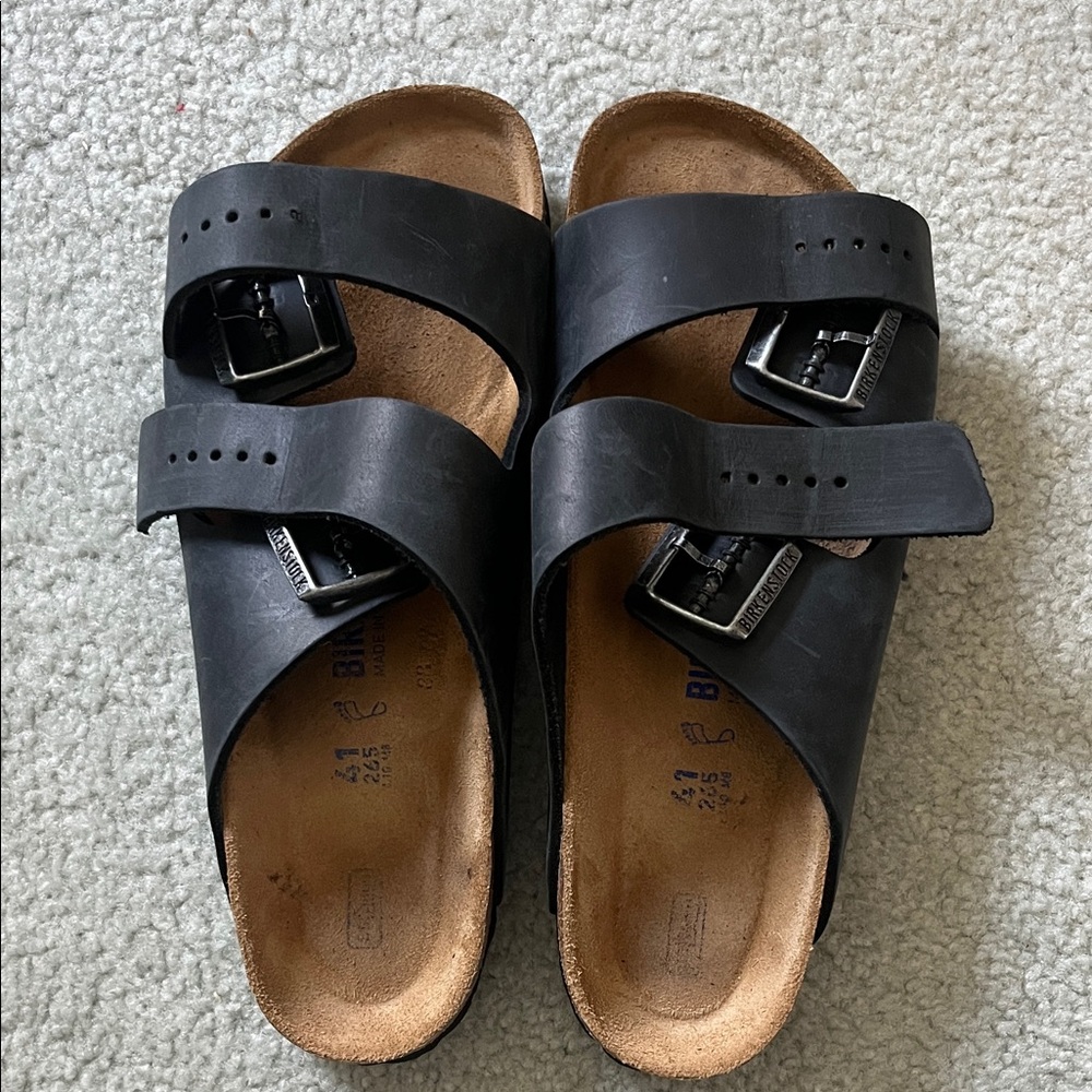 Birkenstock Arizona BS Black Slides like new 41 - Picture 2 of 7